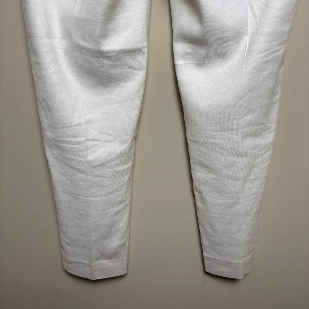 Banana Republic Off White Straight Leg Ankle Cropped Chino Trouser Pants Women 4